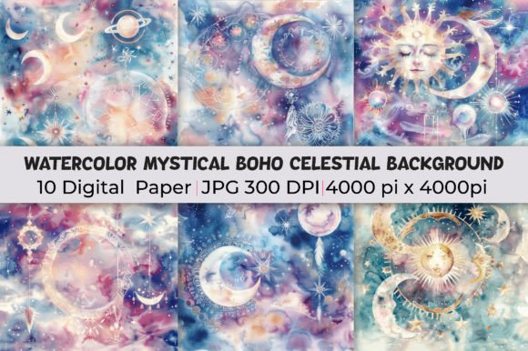Download Mystical Boho Celestial Background - Boho celestial Collection