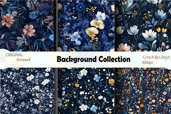 Download Blue Floral Background Aesthetic Texture - Premium Resources