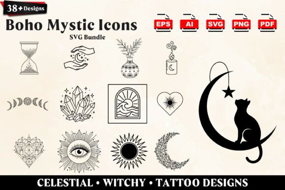 Download 38+ Mystical Boho Celestial SVG Pack - Boho celestial Collection