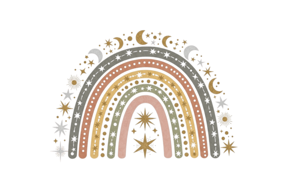 Download Boho Celestial Glitter Rainbow Design - Boho celestial Collection